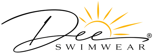 Black cursive logo with yellow sun | Dee Swimwear